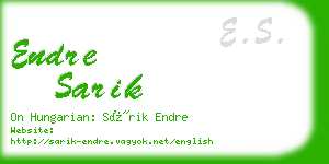 endre sarik business card